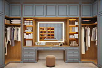 do walk in closet millwork cabinet 2d floor plan and 3d model