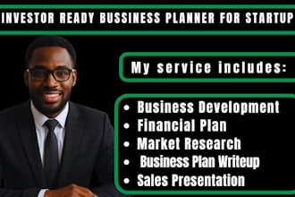 design investor ready business plan, startup sales presentation or pitch deck