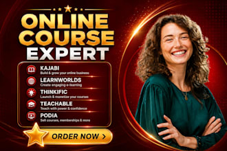 setup kajabi learnworlds thinkific teachable, elopage, ablefy and podia