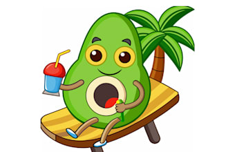 make mascot juice and coconut drink logo