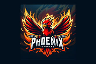 do phoenix esport mascot logo with unlimited revisions