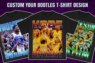 create vintage 90s bootleg nba nfl all sports t shirt design