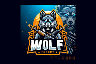 make a powerful wolf mascot logo with free source file
