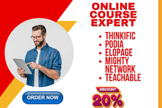 setup thinkific podia elopage mighty network and teachable