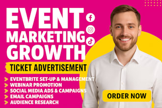 promote your event, market your ticket and set up  eventbrite