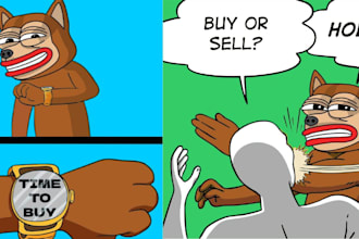 draw crypto meme coin art, funny meme art, memecoin art, solana meme art