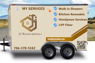 do professional box trailer wrap, van wrap, cargo van wrap, truck wrap design