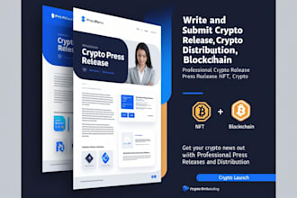 write and distribute  crypto press releases nft and blockchain coverage