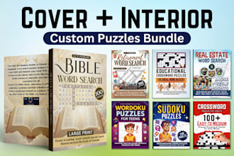 create word search, sudoku, mazes, and crossword  books for amazon KDP