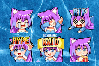 draw pixel emotes, chibi emotes, animated emotes, subbadges, for twitch discord