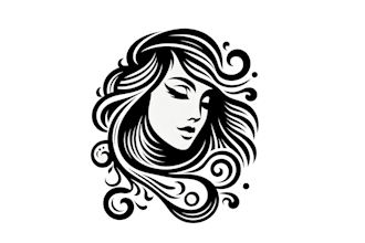 design beautiful hair logo in illustrator