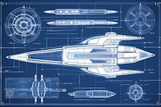 make best sci fi art spaceship or any design for you
