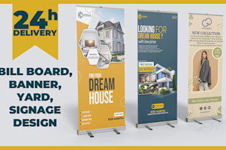 design professional rollup banner, billboard, and signage design