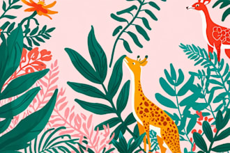 draw botanical and animal designs and patterns for you