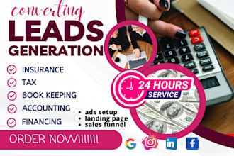 generate tax book keeping insurance accounting financial advisor retirement lead