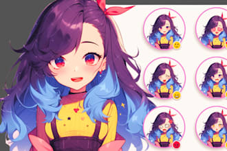 do pngtuber, vtuber model, anime, png tuber for you in live2d for streamng