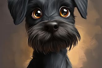 make a cute disney style pet portrait
