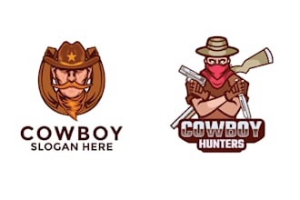 design mascot skull cowboy western logo