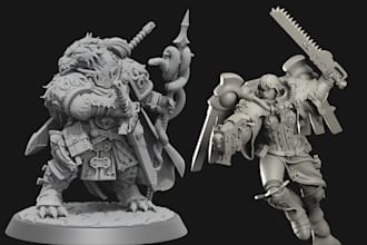 sculpt 3d miniature, warhammer 3d figurine tabletop dnd 3d model for 3d printing