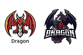 design high quality dragon logo and mascot style