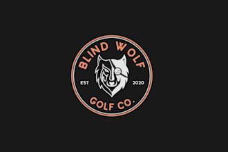 design blind wolf golf co logo