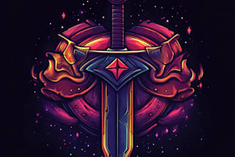 do fantasy initial logo for game, esports, twitch