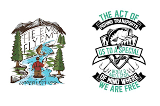 create vintage fishing mountain outdoor badge fish logo