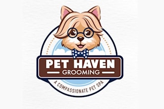 design amazing pet grooming spa logo