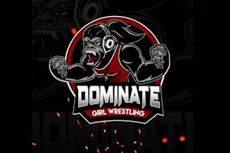 design girls wrestling club logo