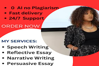 do argumentative, reflective essay, speech, narrative, persuasive