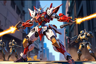 draw amazing concept for mecha, robot