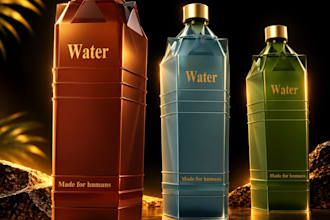 design perfume bottle and packaging and 3d rendering