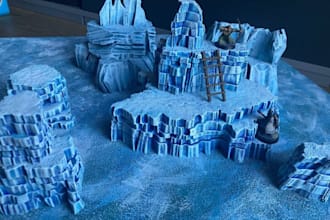 design 3d castle miniature,terrain environment,3d building,stl file,obj,mini dnd