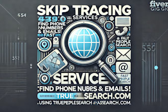 provide skip tracing services 4 phone numbers and emails