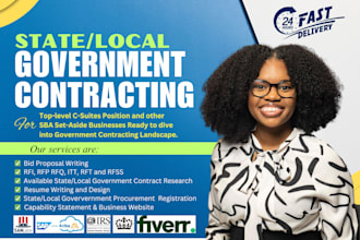 write state government contract rfp, rfq, ifb bid proposal writing with pricing