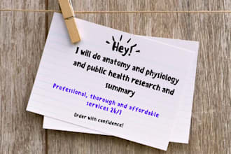 do anatomy and physiology and public health research and summary