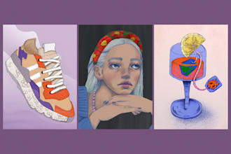 draw editorial, commercial, advertising illustration