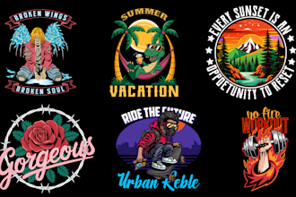 design trendy and unique t shirt design your brand or business
