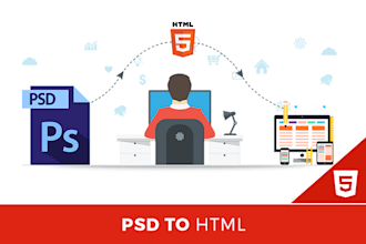 provide PSD to html with responsive and pixel perfect design