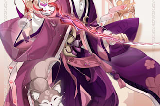do genshin impact style artwork