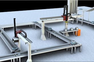 animate 3d industrial,robotic manufacturing processes