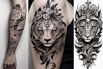 design a tattoo in black and white or in color