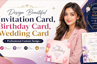 create beautiful invitation,birthday, wedding card design