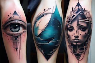 design realistic and surrealistic tattoo