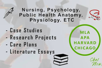 research and write nursing, public health and nutrition