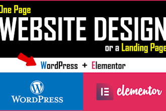 design, one page wordpress website or a landing page