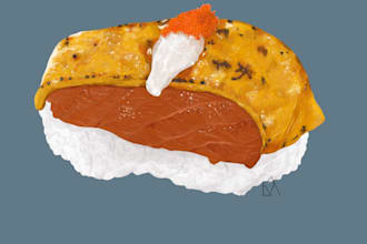 draw amazing food illustration with my style