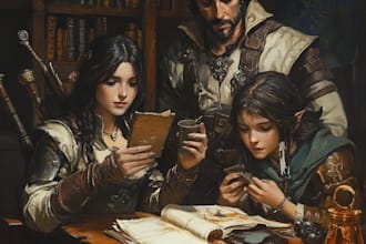 make a dnd character, party or any fantasy character art