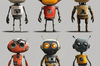 design robots character and portrait