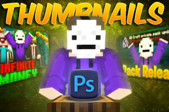 make cool minecraft thumbnails for you